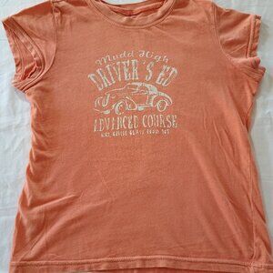 Y2k VTG Mudd High Driver's Ed Advanced Course Girls T-Shirt Youth Size L Orange